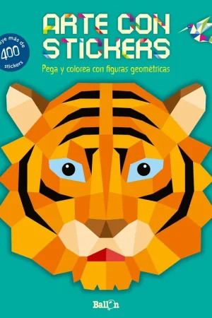 Arte con Stickers - Tigre "Pega y Colorea con Figuras Geométricas" Súper Precio